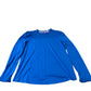 Long Sleeve Top Women's Blue Round Neck Cotton Blend UK18