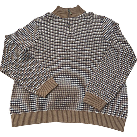 Tuck Stitch Funnel Neck Jumper Tan Multi Organic Cotton XXL