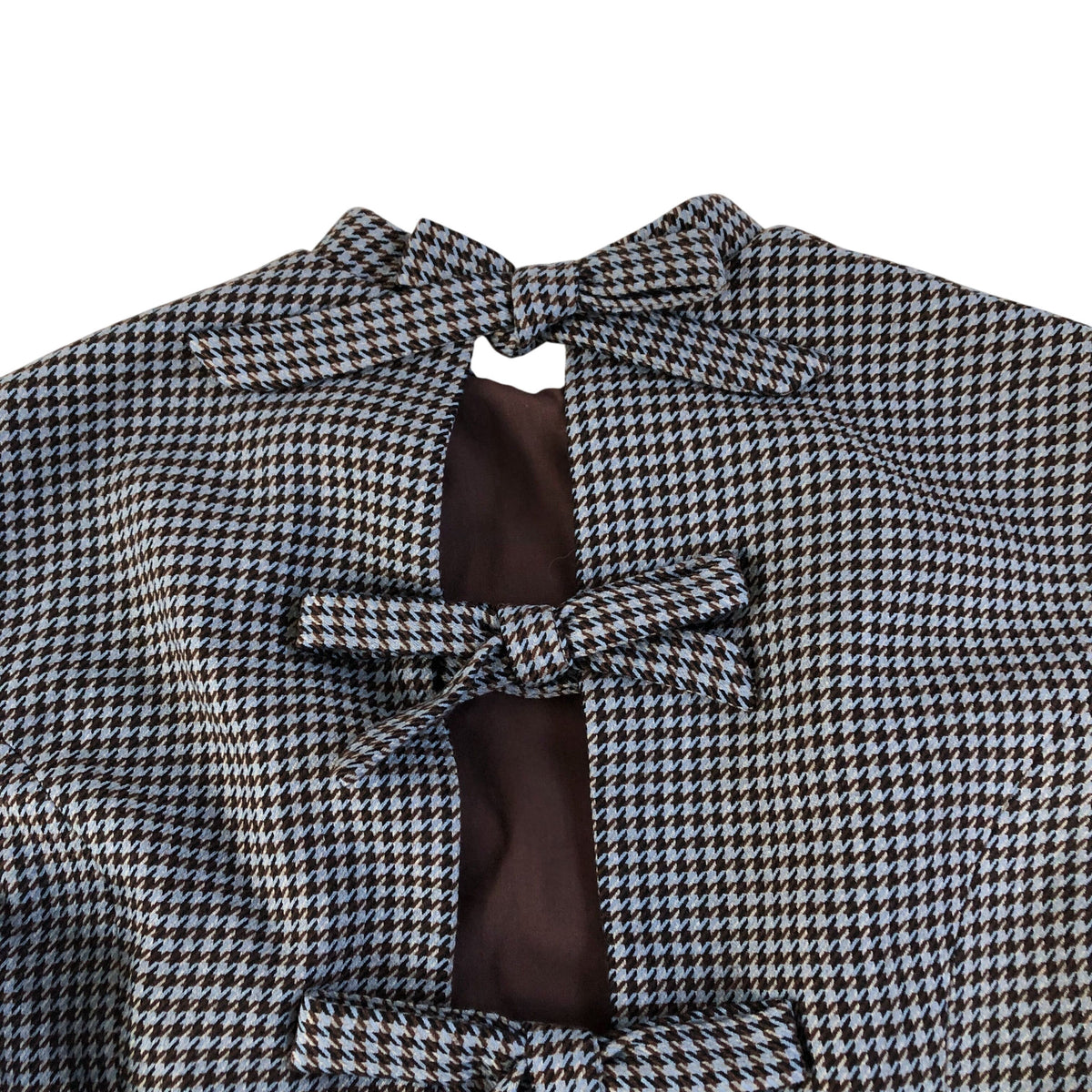 River Island Women's Houndstooth Print Top Brown Lining Casual