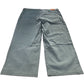 Wide Leg Trousers Size UK18R Women's Green Cotton Blend High Waist