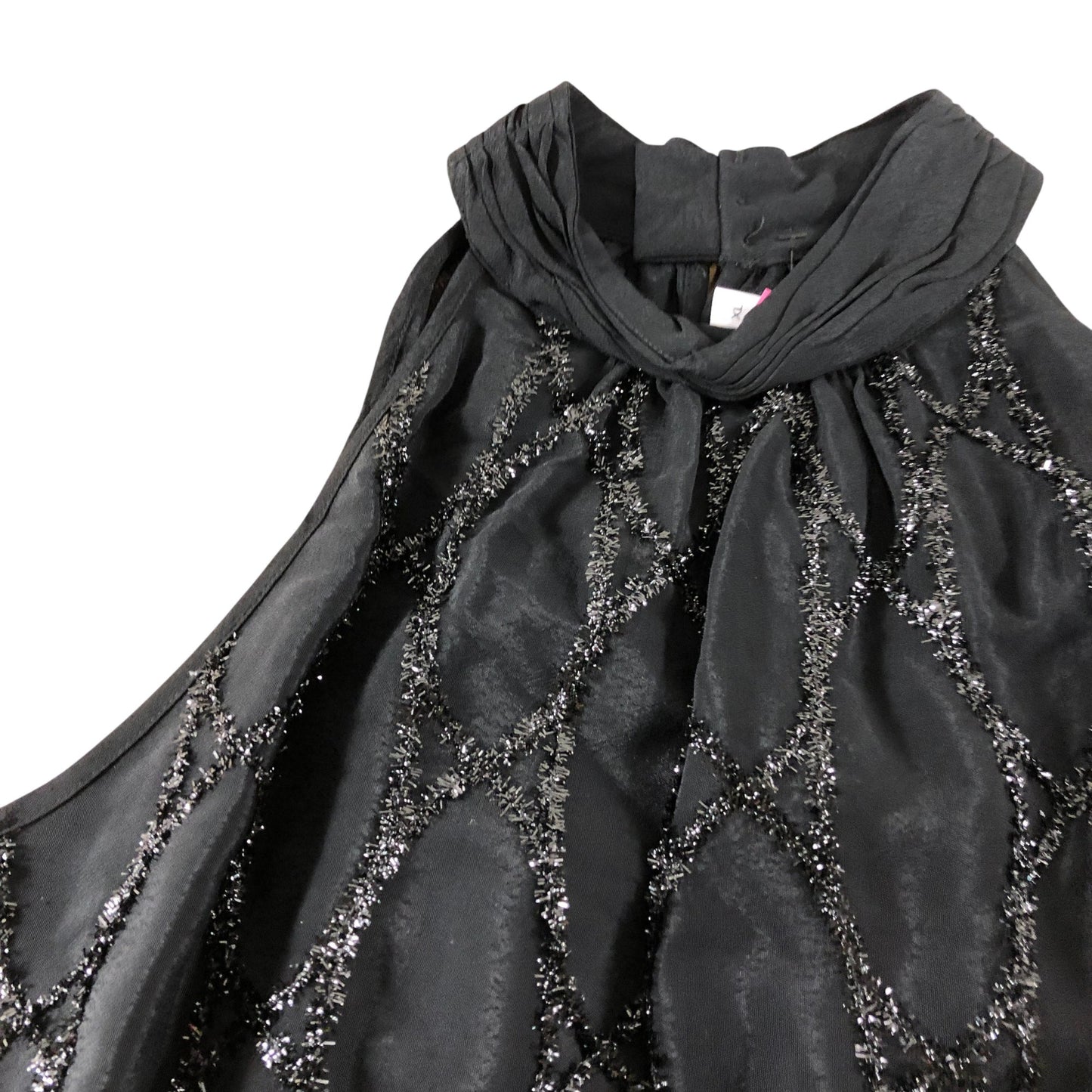 Branded Black Metallic Halter Top - Size 18