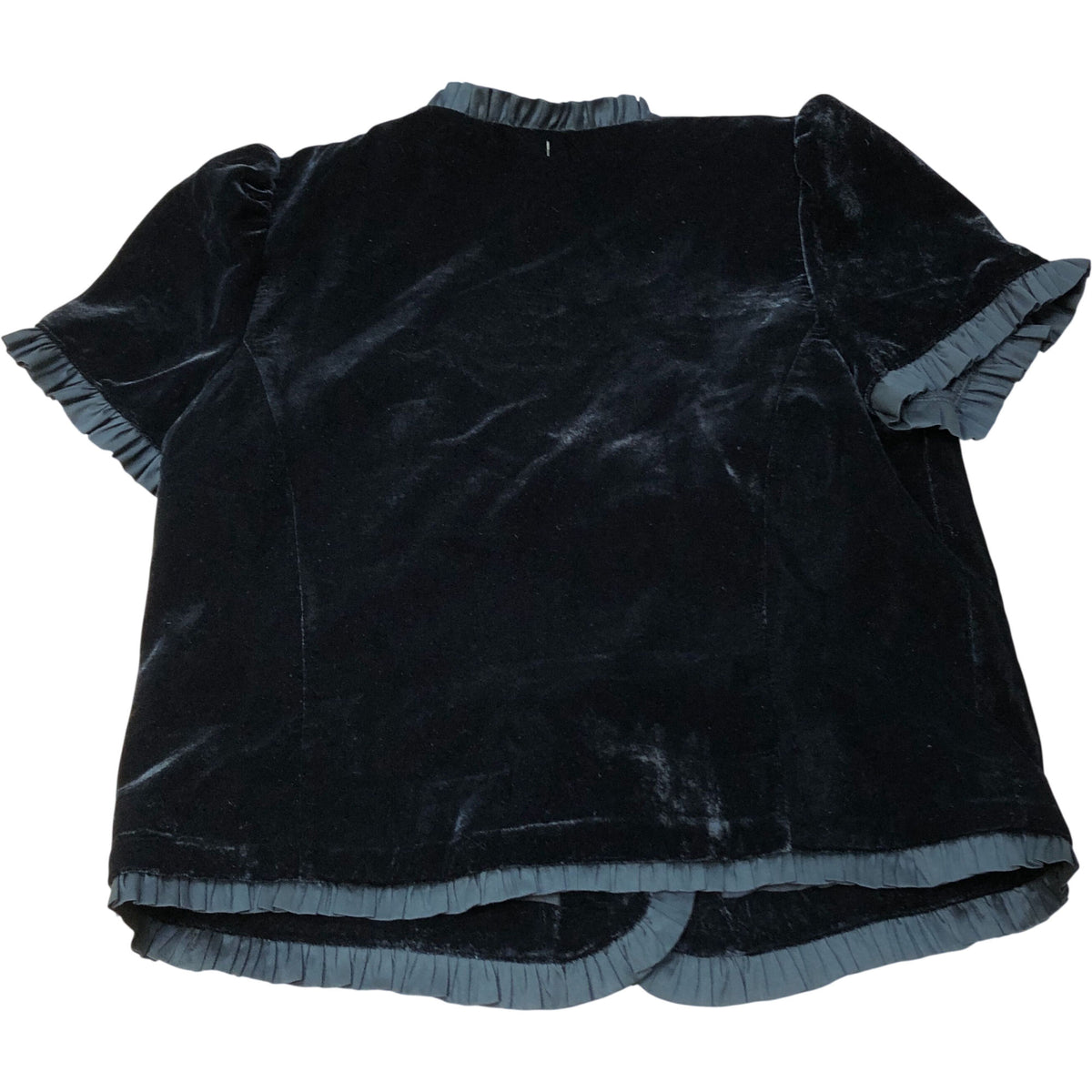 River Island Black Velour Cropped Jacket UK8 Women's Short Sleeve Button Up