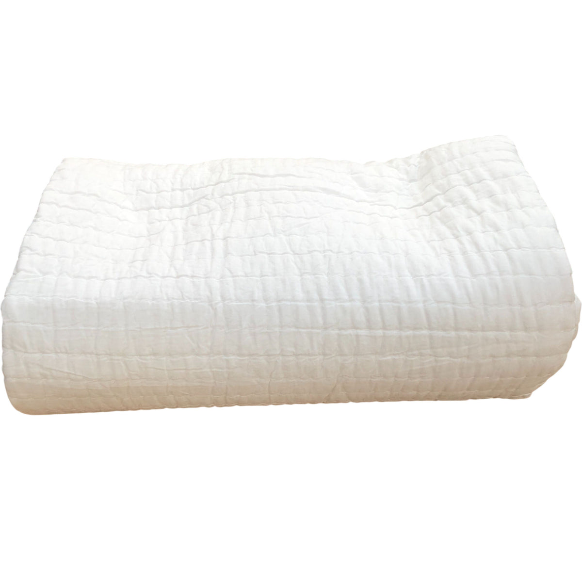 Large White 100% Cotton Quilted Throw 270x260cm