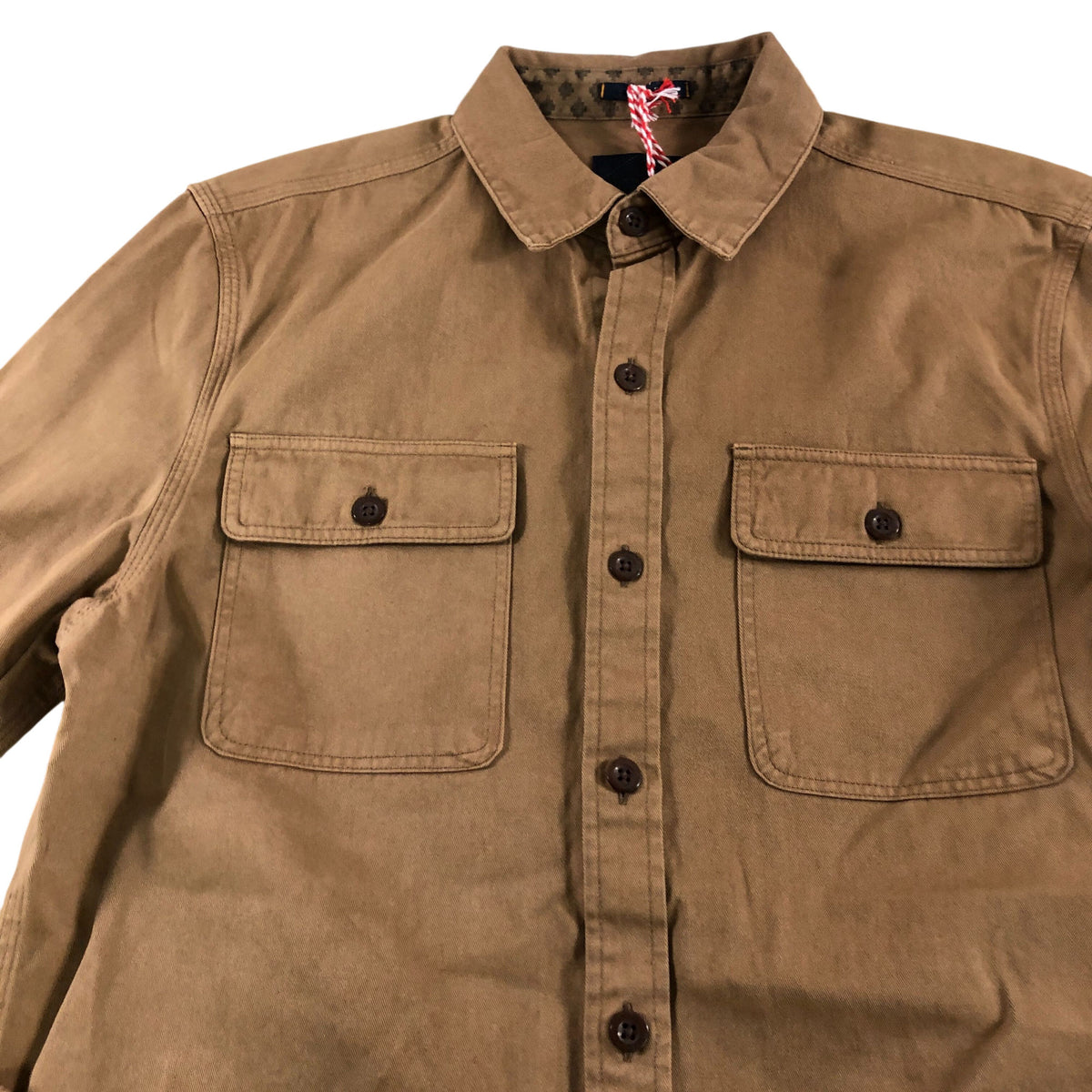 Furze Garment Dye Twill Shirt Mid Brown Size UK Small Men's Casual