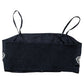 River Island Poolside Crop Top Black Beige Shell Design Size L