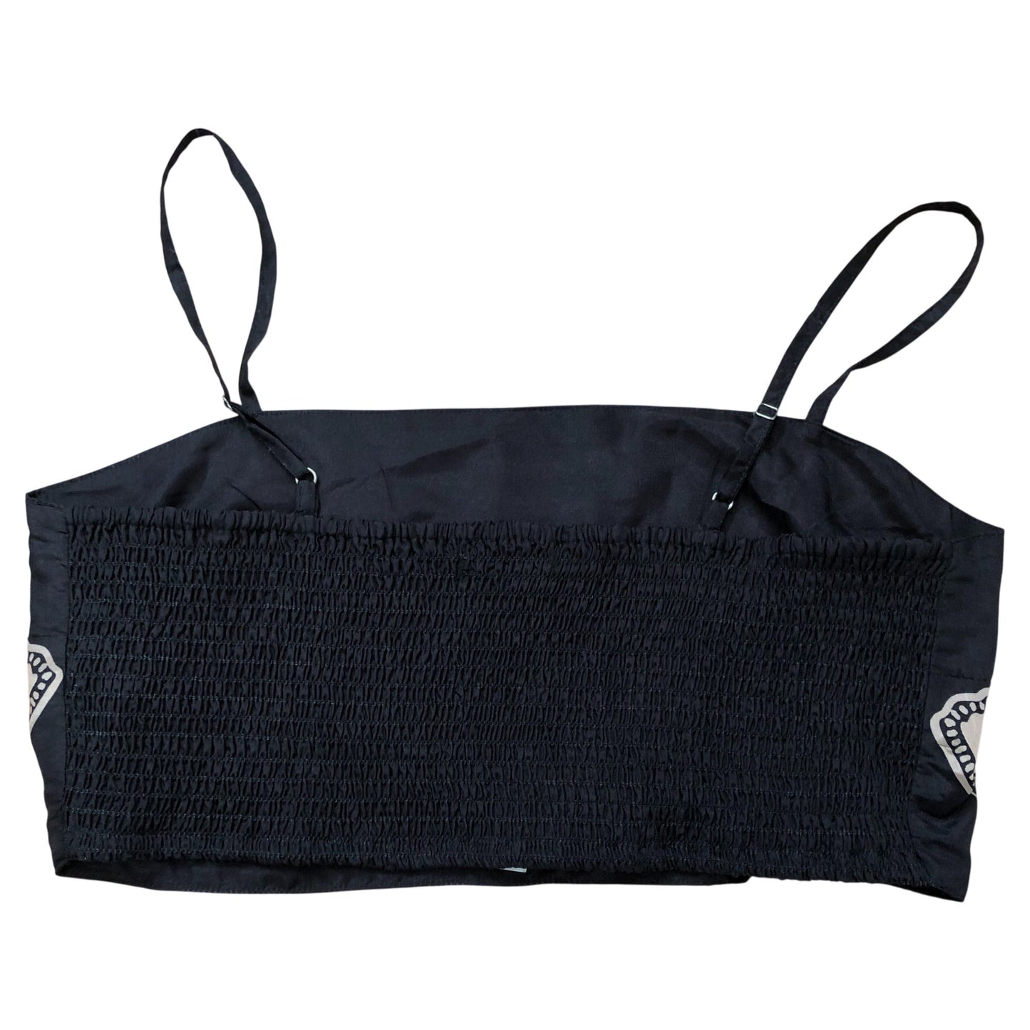 River Island Poolside Crop Top Black Beige Shell Design Size L