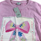 River Island Girls T-Shirt UK7-8 Pink Bow Design Short Sleeve Chic Top