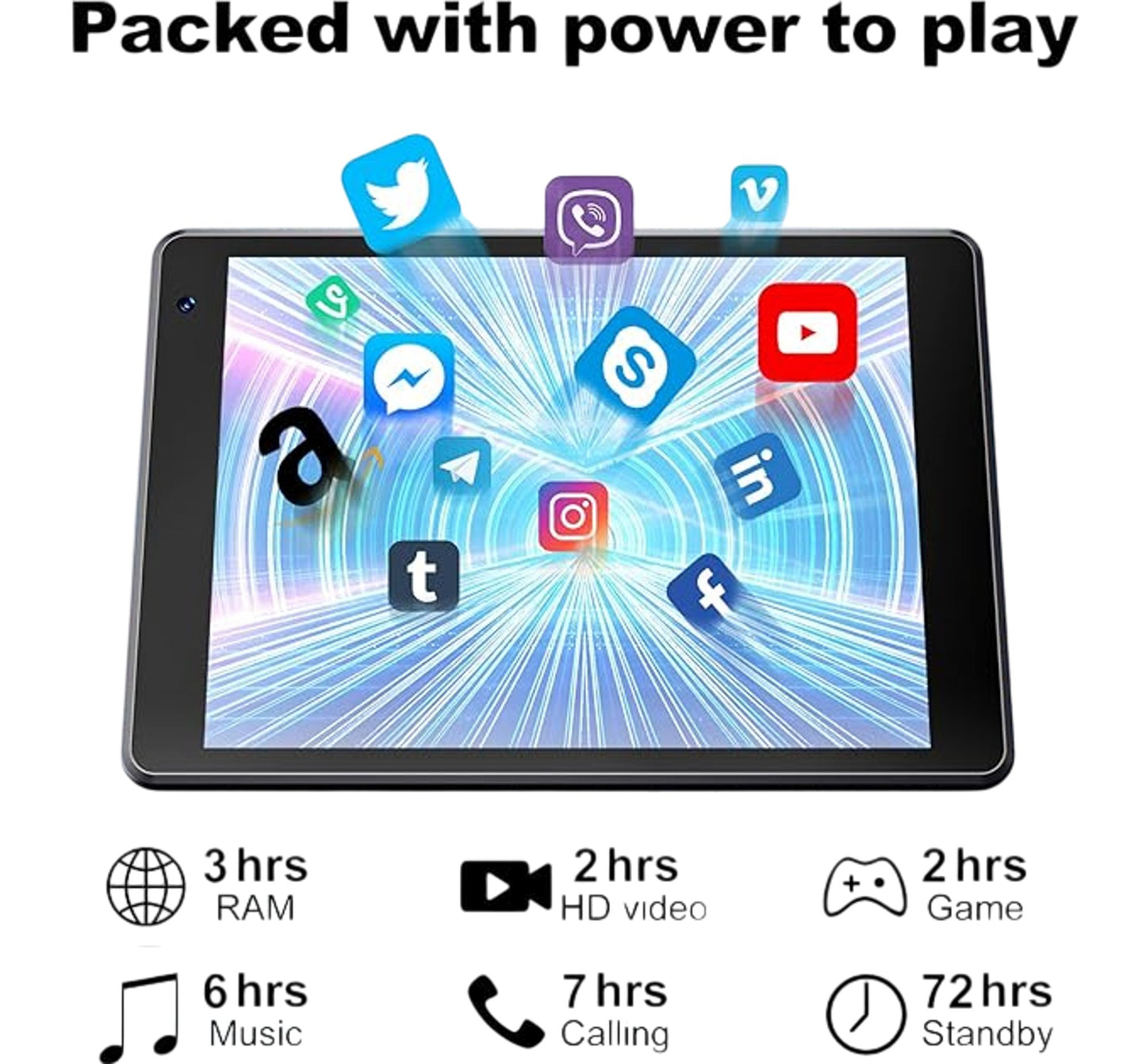 TJD MT-750 7.5 Inch Tablet 2GB RAM 8MP Camera Android 12 Long Battery Life