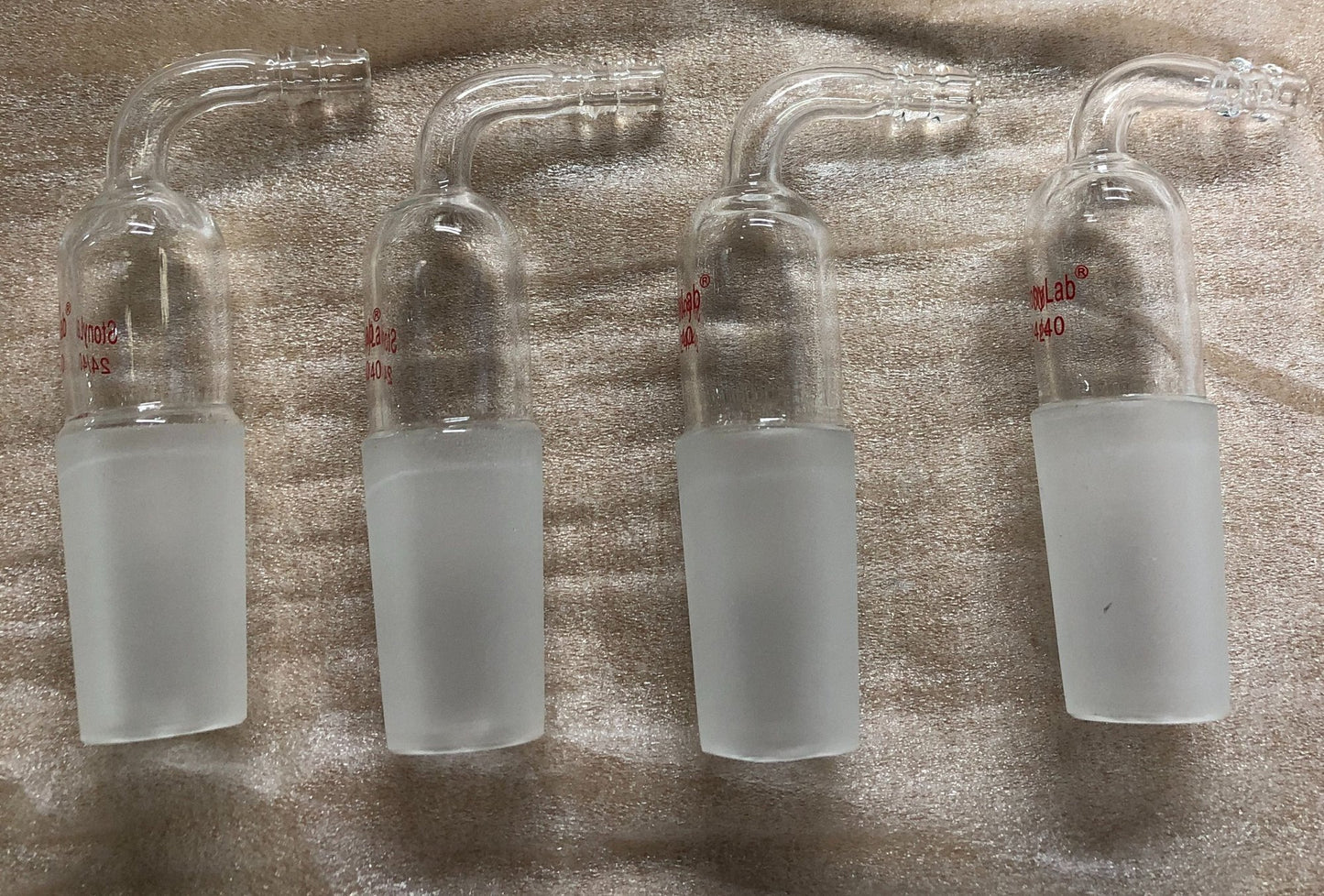 StonyLab 24/40 Inlet Adapter Glass Tube Bent 90 Degrees Medical Lab 5 Pack