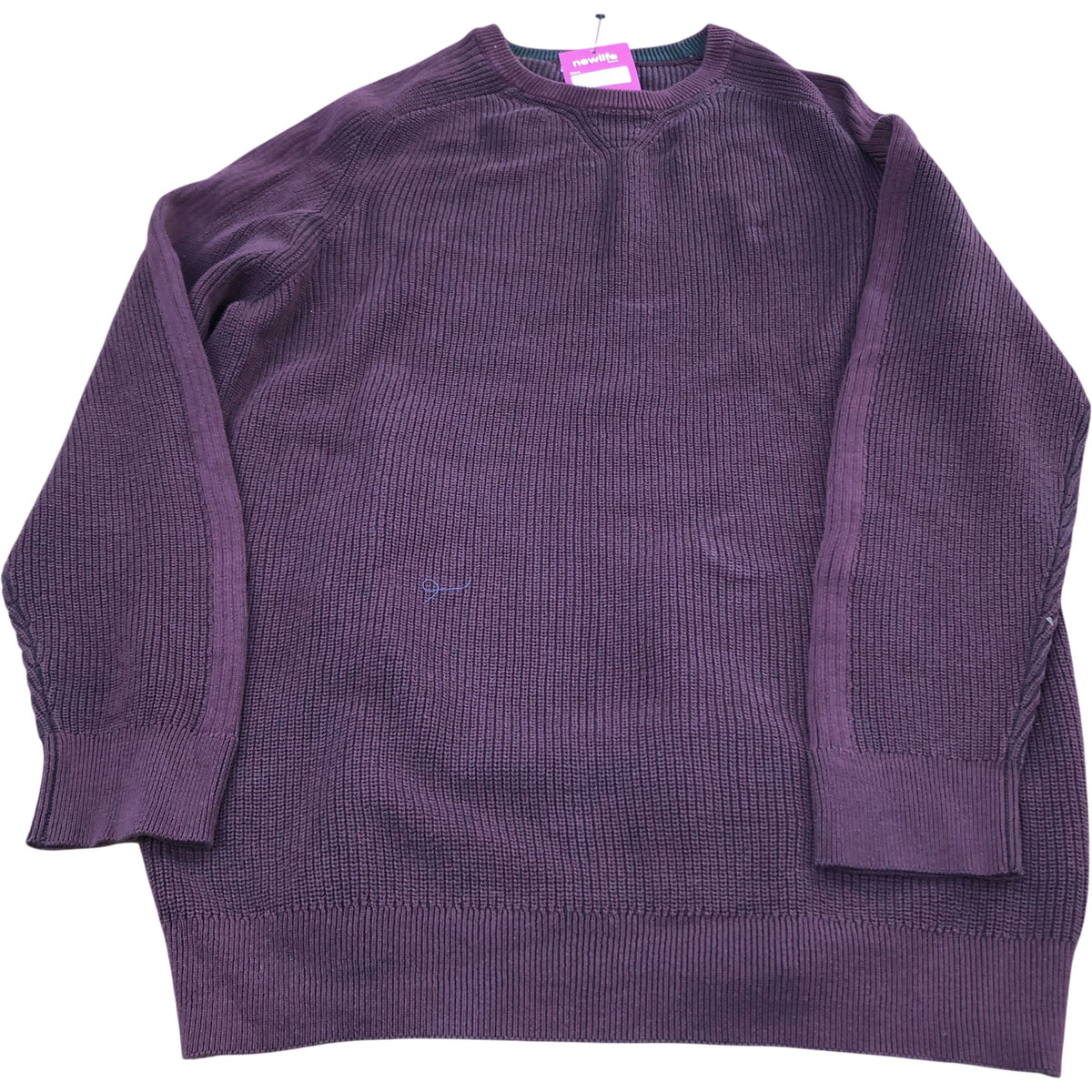 Cotton Sweater Men's Burgundy Size 2XL Knitted Casual Jumper