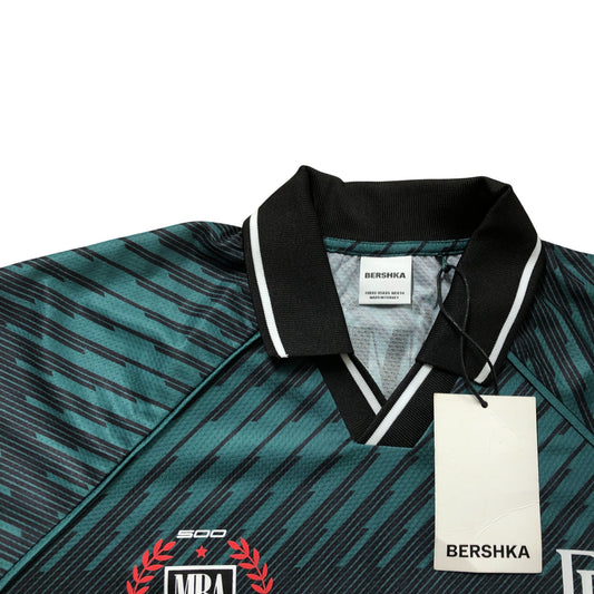 Bershka Milan Italy Football Shirt Size XS New With Tags Green Striped Design