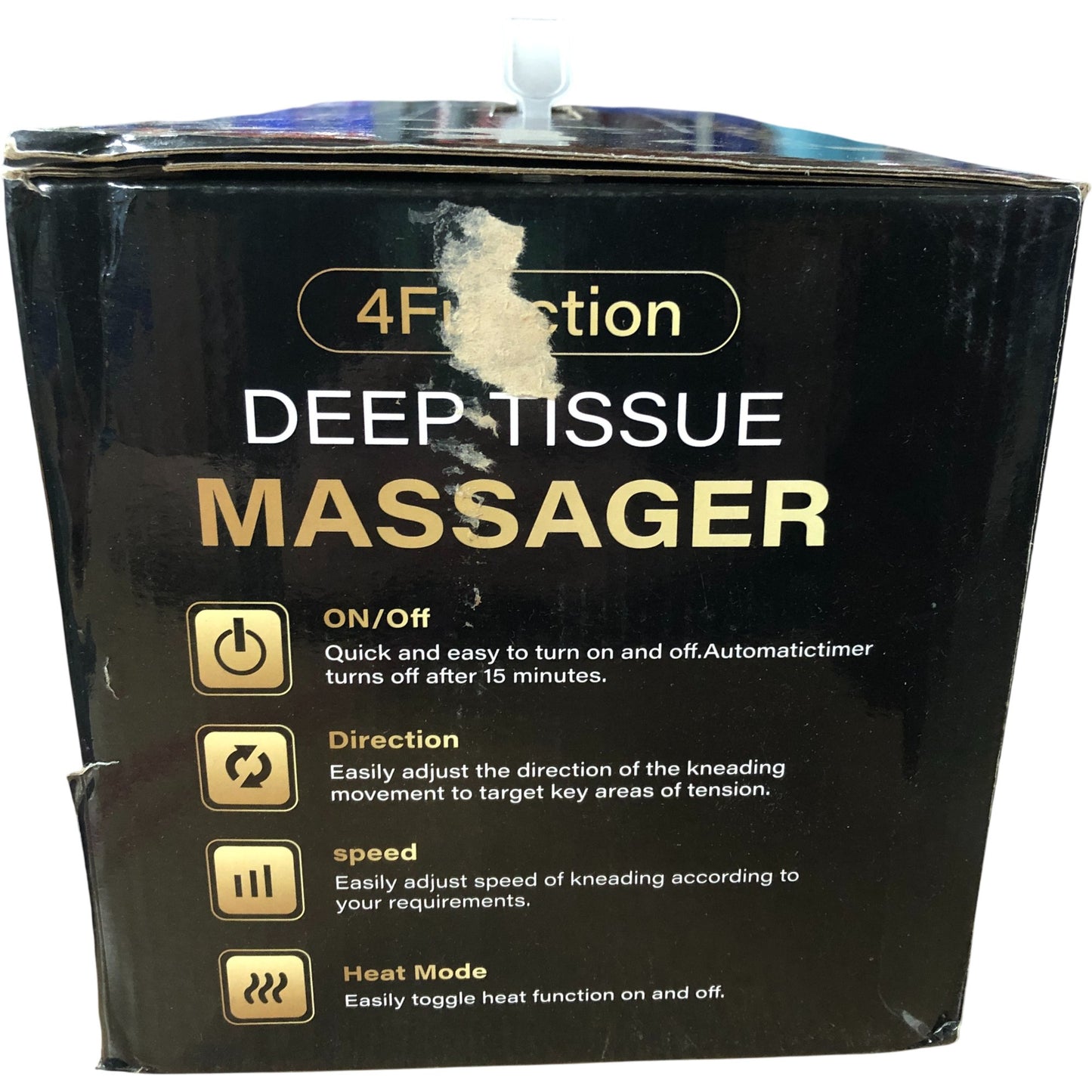 Deep Tissue Massager Black Powerful Motor Easy To Use Heat Speed Control