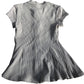 River Island Dress UK12 Women's Short Sleeve Button Front A-Line Ribbed Green