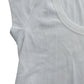 River Island White Ribbed T-Shirt UK 16 Women's Short Sleeve Scoop Neck