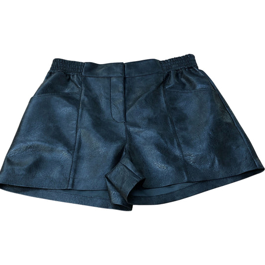 River Island Faux Leather Shorts UK12 Women Black Casual Style