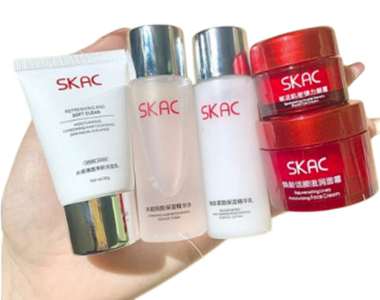 SKAC Moisturising Refreshing Cleansing Skin Care Gift Set Five Piece Bundle