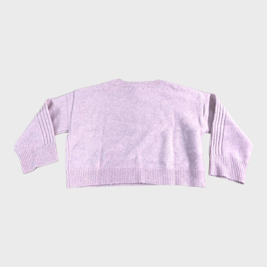 RIVER ISLAND Pink Knit Jumper Women's Button Detail Crew Neck
