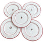 Set Of 5 Christmas Side Plates Red Trim Dinnerware