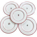 Set Of 5 Christmas Side Plates Red Trim Dinnerware