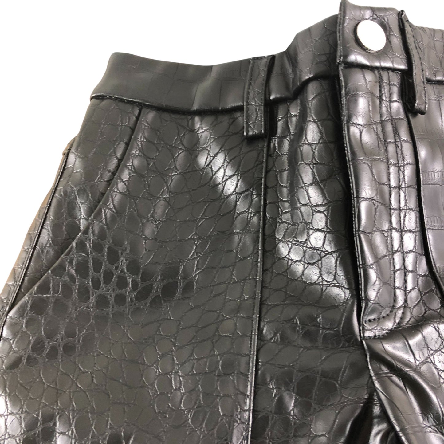 River Island Black Crocodile Effect Trousers Cargo Style 7 Years