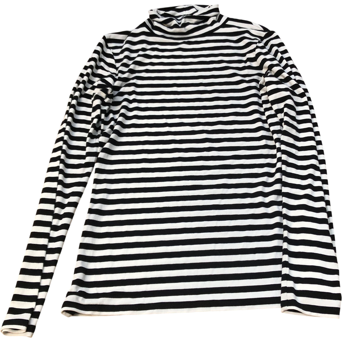 Baukjen Long Sleeve High Neck Top Women's Size 8 Black White Striped