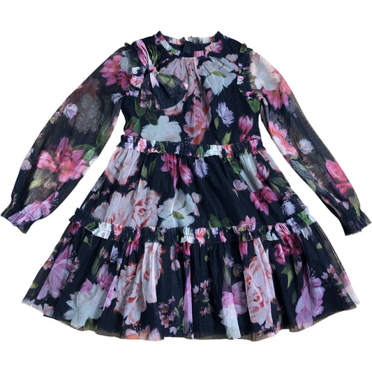 Floral Long Sleeve Dress Size 2-3 Years Girls' Bouffant Style