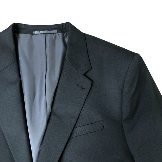 River Island Slim Fit Suit Jacket Blazer 48R Men's Black Polyester Viscose