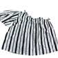 River Island Women's Black White Striped Off Shoulder Top Size 10