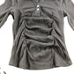 River Island Black Long Sleeve UK M Women's Ruffled Top