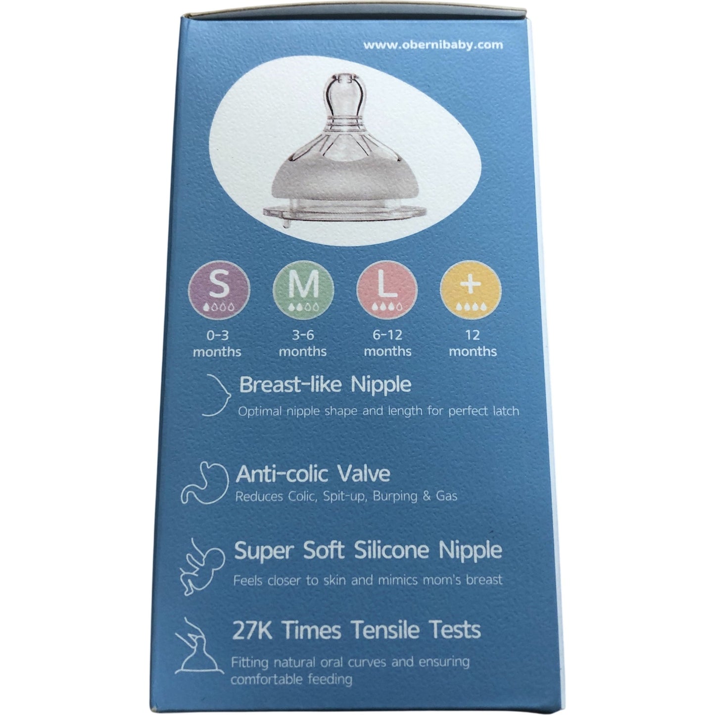 Oberni PP Baby Bottles Set Of 3 Newborn BPA Free 120ml Teat Gift Boxed