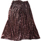 Sequin Maxi Skirt UK16 Women's Burgundy Shimmer Long Party Evening Wear