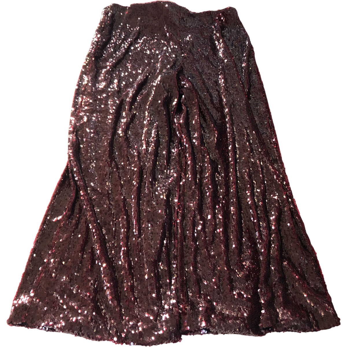 Sequin Maxi Skirt UK16 Women's Burgundy Shimmer Long Party Evening Wear