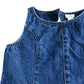 River Island Denim Top UK7-8 Years Girls Sleeveless Cotton Zip Back