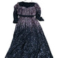 Long Sequin Dress UK20 Women's Black Pink Party Evening Wear