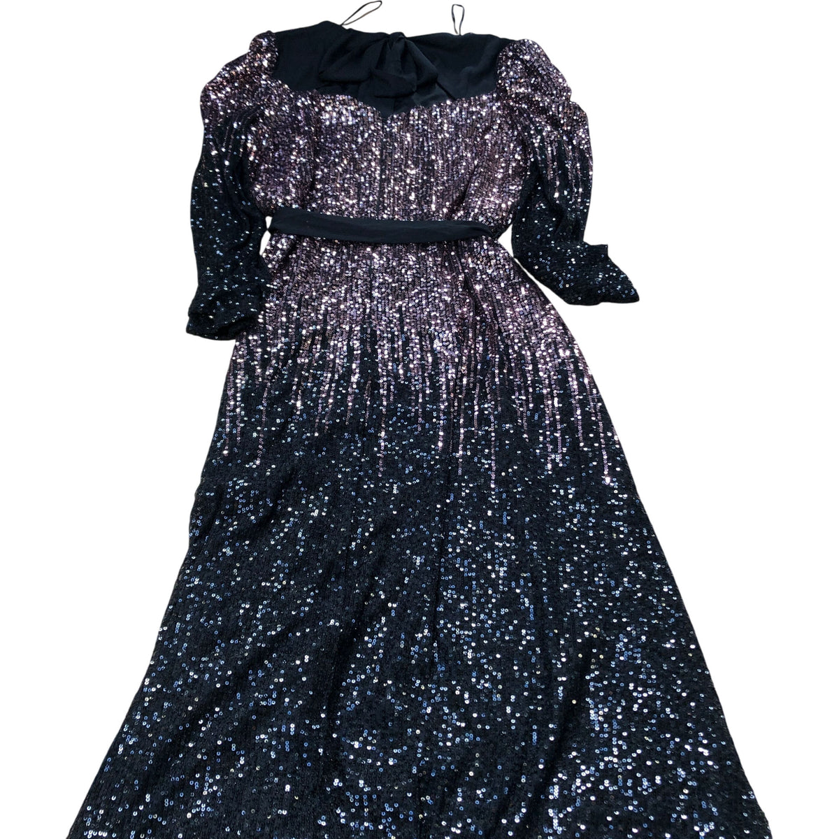 Long Sequin Dress UK20 Women's Black Pink Party Evening Wear