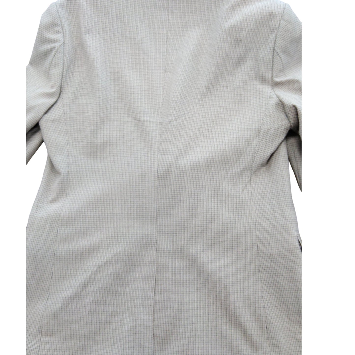 River Island Studios 38R Women's Check Blazer Jacket Cream Checked Pattern