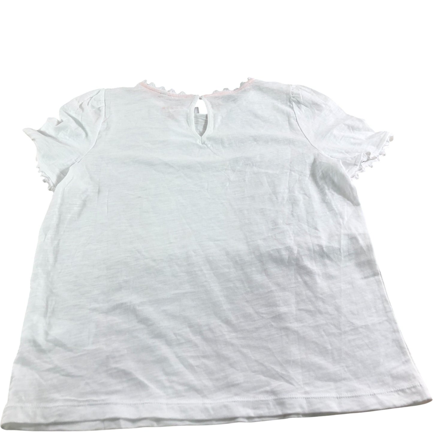 Boden White Short Sleeve T Shirt Women's 100 Cotton Keyhole Back UK10
