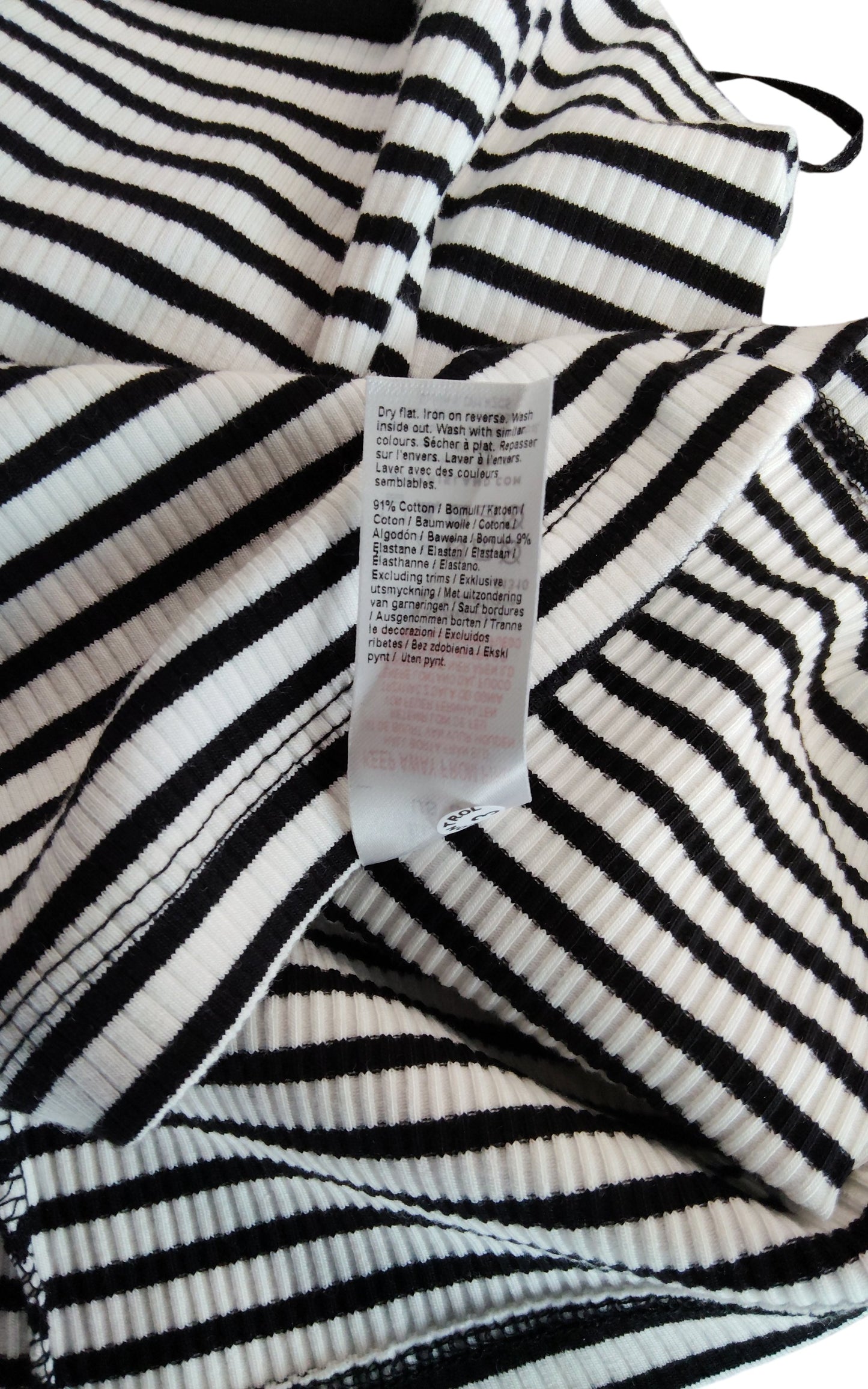 River Island Stripe Bandeau Top UK S Women's Black White Striped Casual Style