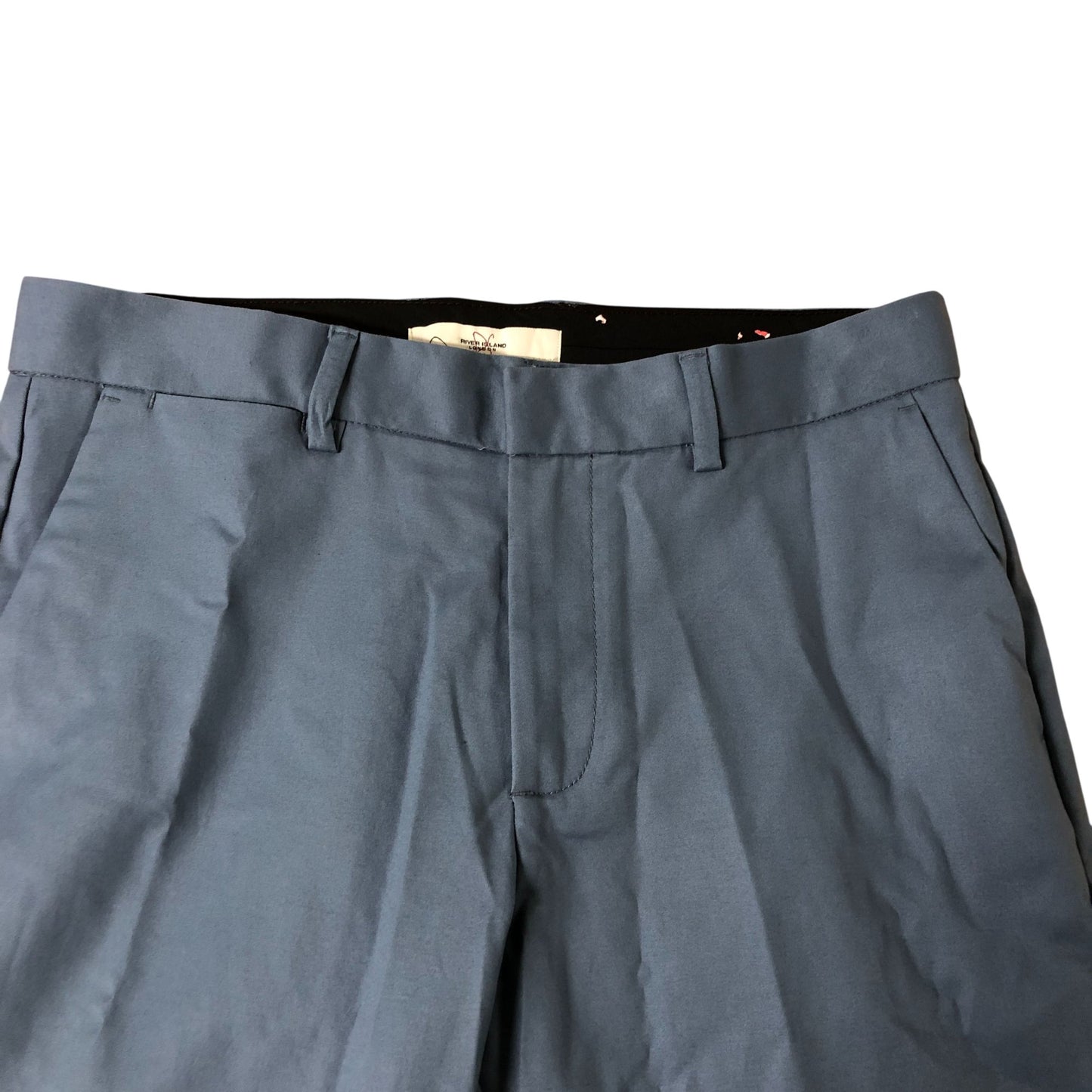 River Island 30R Men's Trousers Slim Fit Cotton Blend Blue Smart Casual