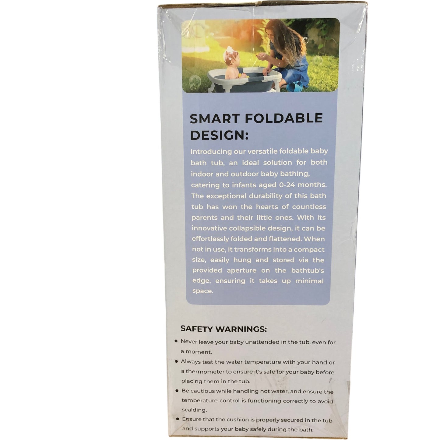 MATERCUBS Collapsible Baby Bath Tub with Seat Support Cushion Grey 0-24 Months