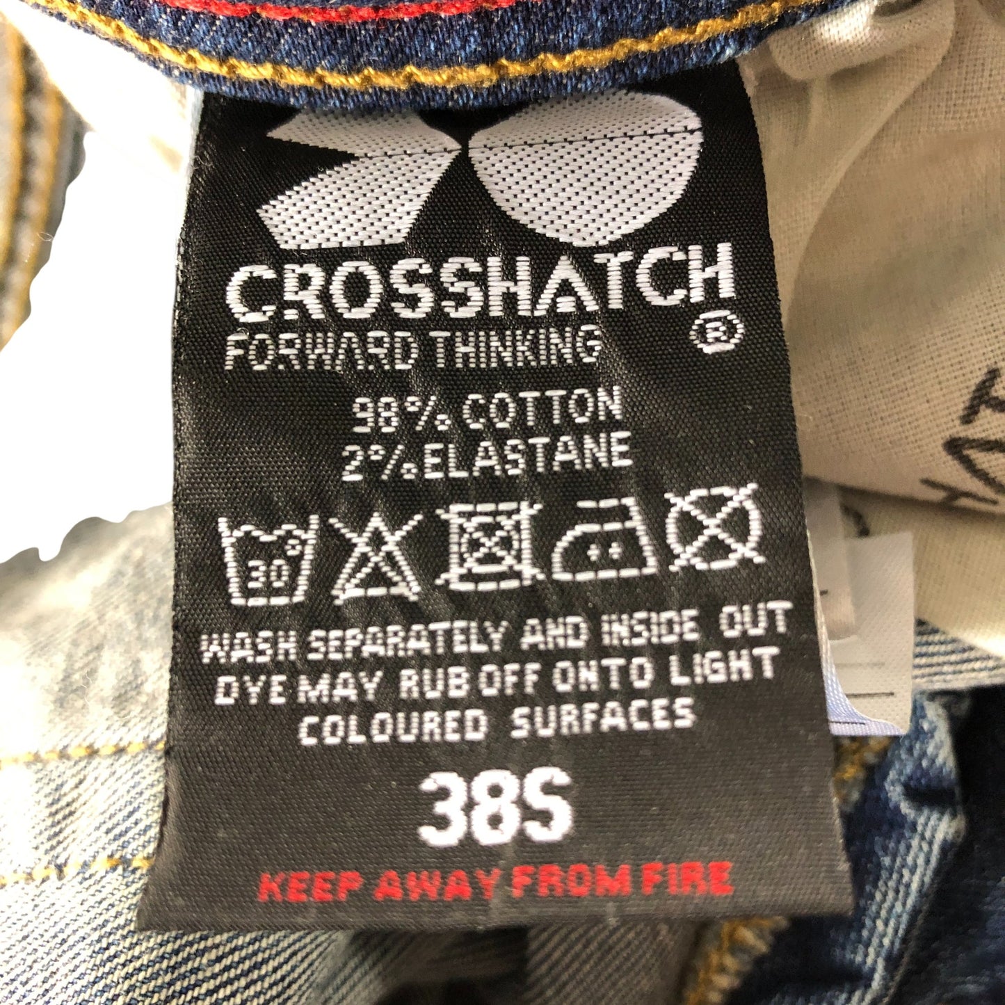 Crosshatch Men's Slim Fit Jeans Authentic Denim Blue 38W 27L