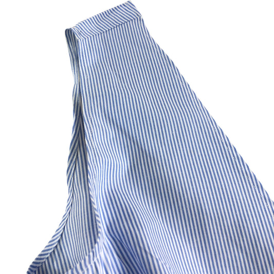 River Island UK12 Women's Blue Striped Embroidered Peplum Top