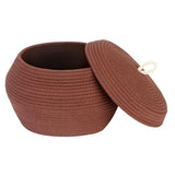 Sea Team Large Storage Basket Brown Woven Cotton Round Decorative Soft Basket