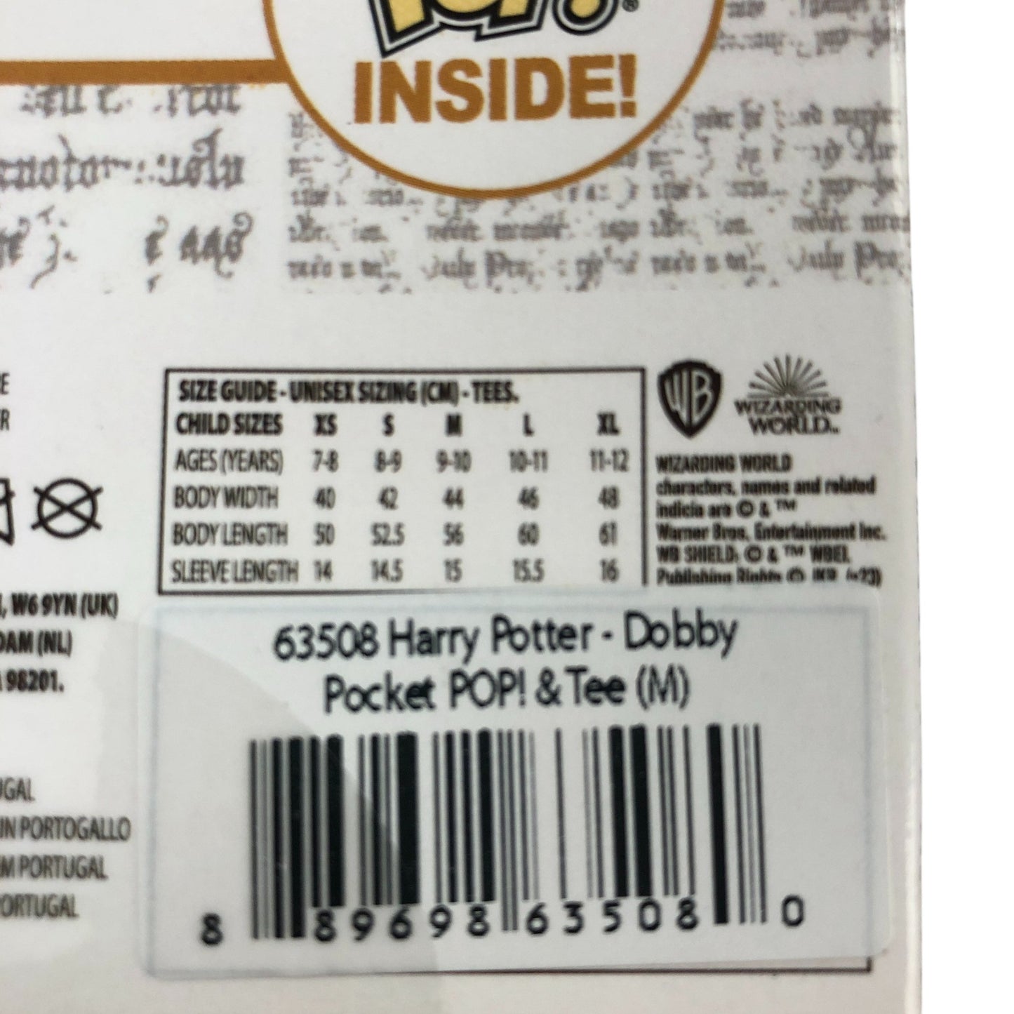 Harry Potter Dobby Pocket Pop And Tee Child Medium Size Collectible Set