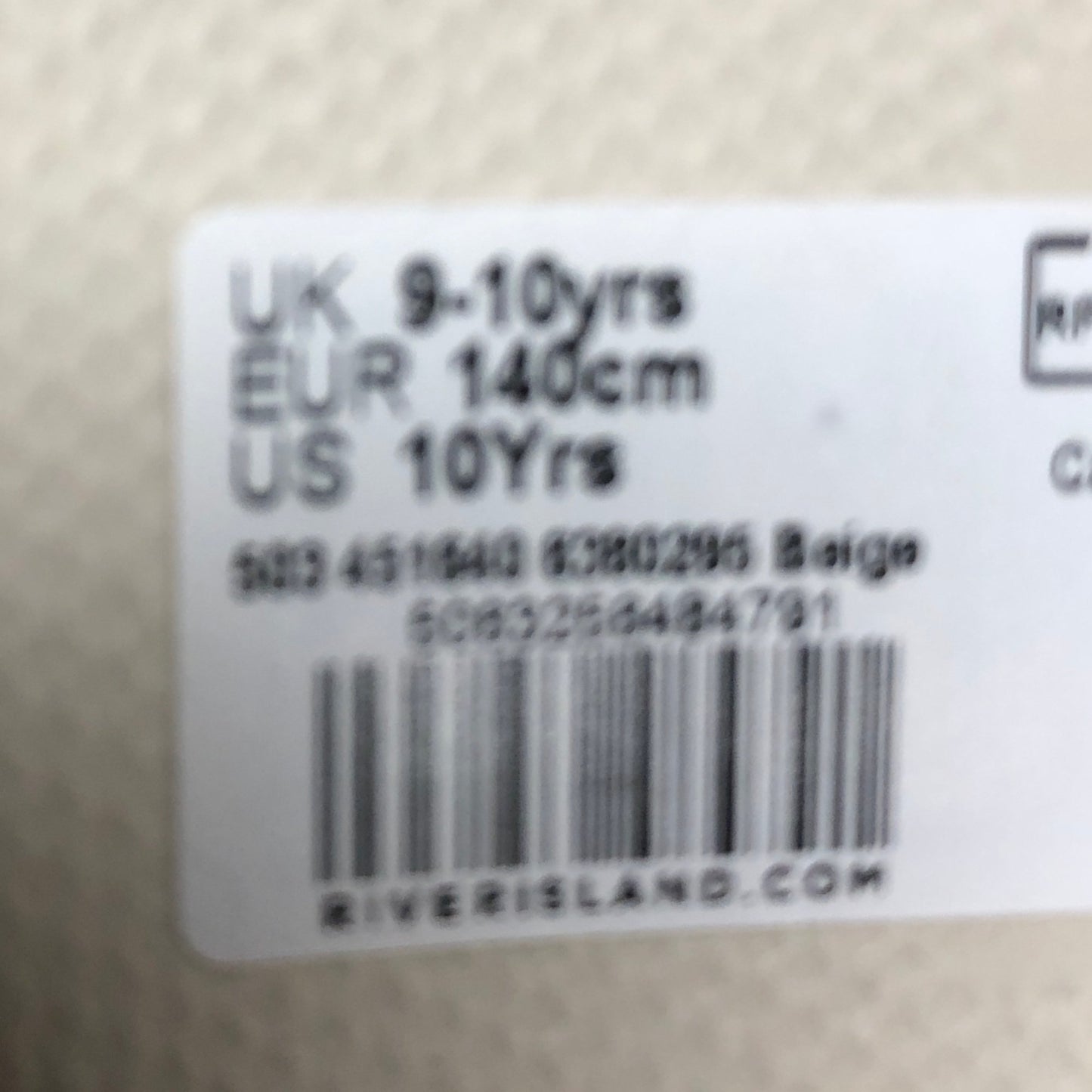 River Island Girls Beige Button Front Blouse UK9-10 Casual Twist Tie Top