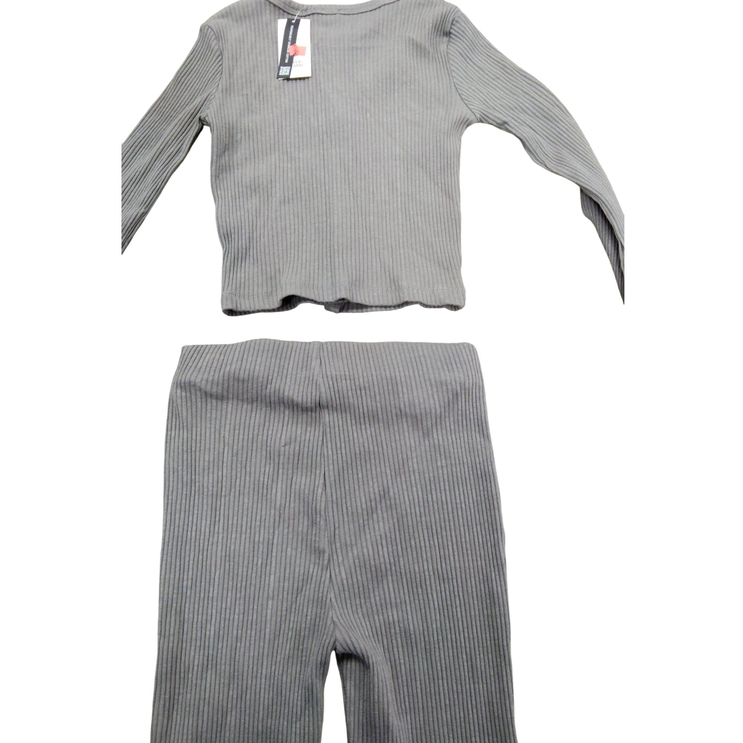River Island Girls 2 Piece Set Cardigan And Leggings Age 5 Years Grey Ribbed