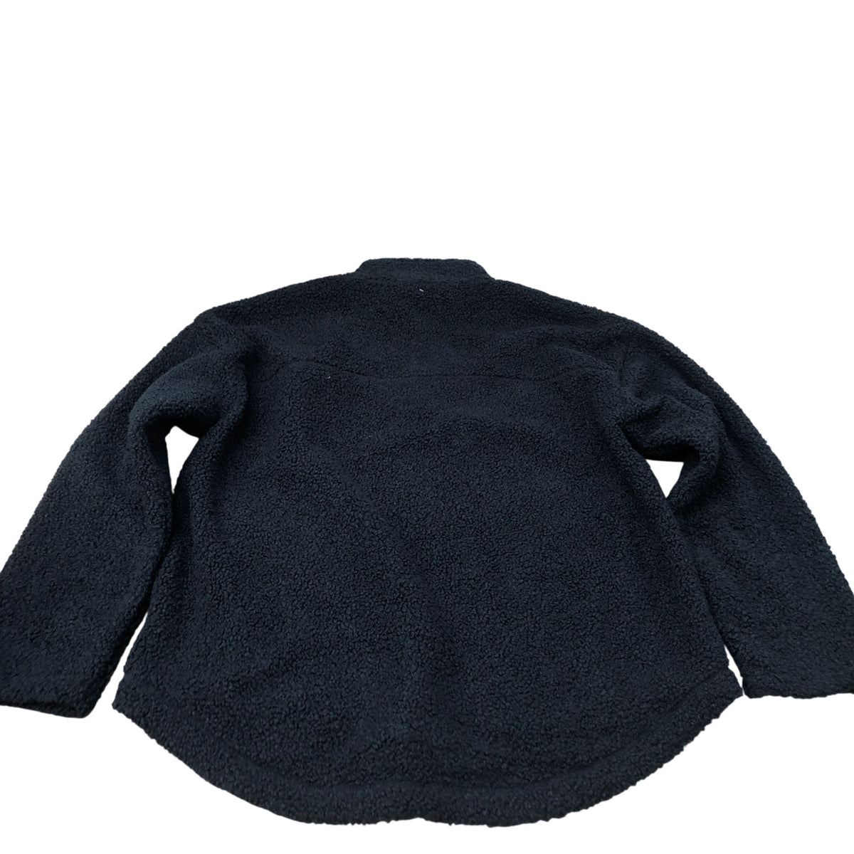 Quarter Zip Fleece Jacket Medium Unisex Soft Black Warm Cozy