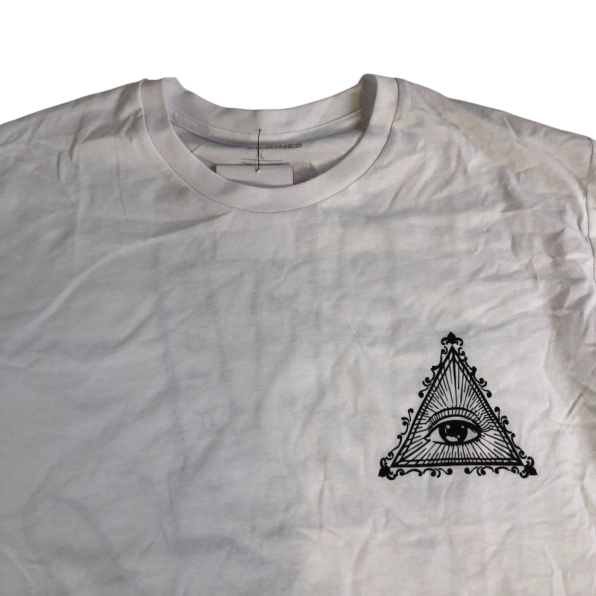Jack & Jones Eye Graphic T-Shirt Men's White 100 Cotton Casual Top Large