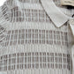 River Island Short Sleeve Cardigan UK XL Knitted Cream Striped Style