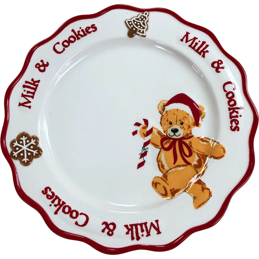 Decorative Christmas Plate Milk And Cookies